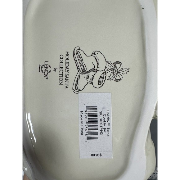 Lenox Santa Cookie Jar in Original Box 13" Holiday Skating Christmas Excellent - Picture 7 of 7